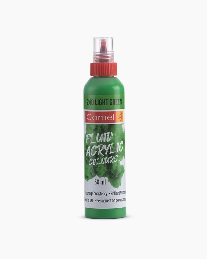 Camel Fluid Acrylic Colours Light Green in 50ml