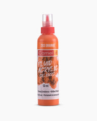 Camel Fluid Acrylic Colours Orange in 50ml