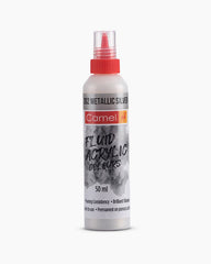 Camel Fluid Acrylic Colours Metallic Silver in 50ml
