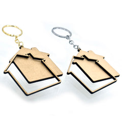 MDF DIY Key Ring 2 Pcs Set Home