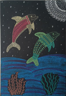 Dolphins in Mandala Art