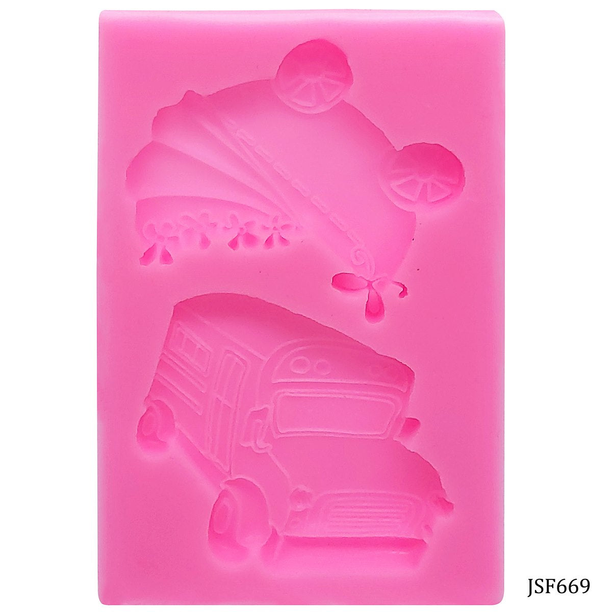 Silicone Mould Baby Carriage Trolley Car JSF653