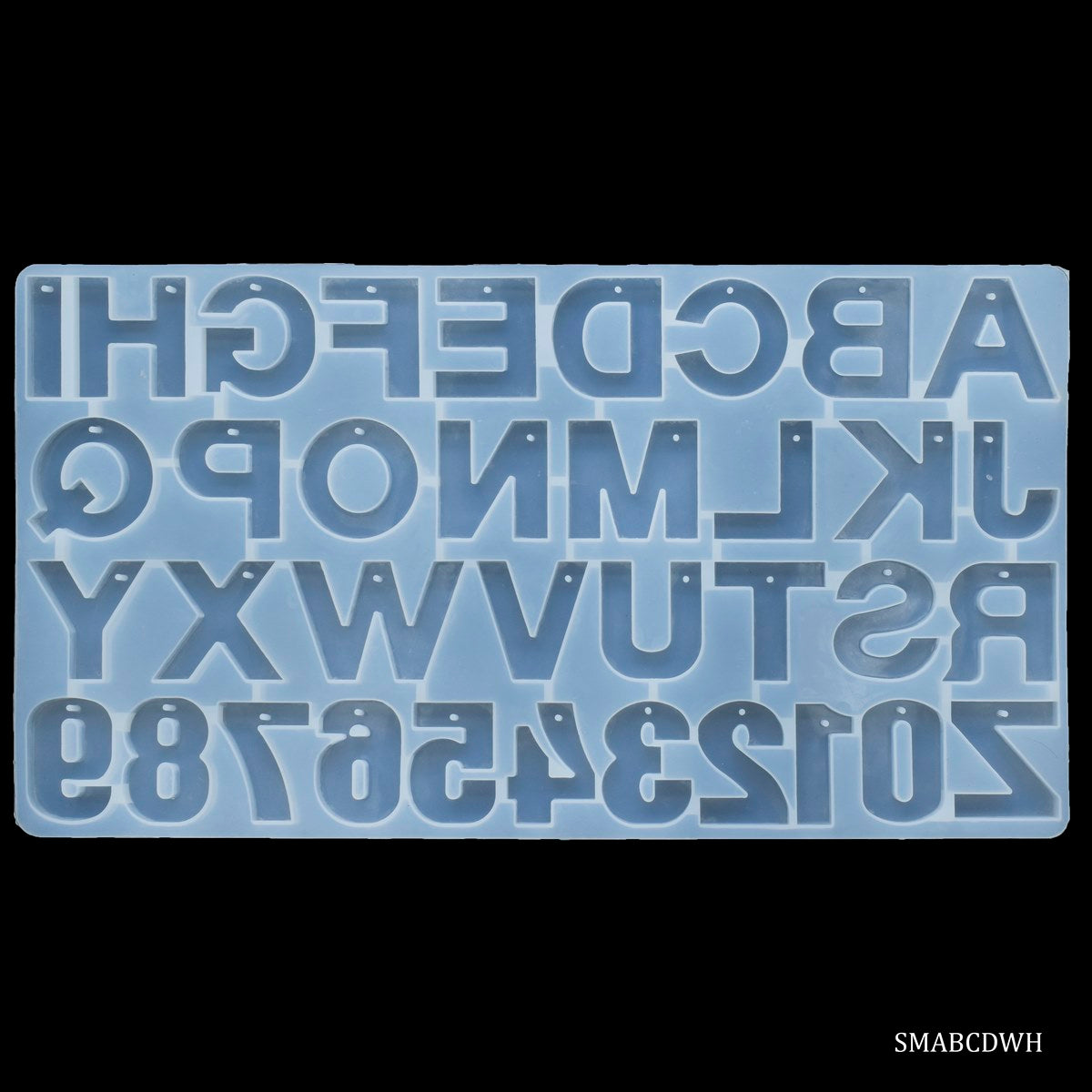 Silicone Mould AToZ And 0To9 36 With Hole SMABCDWH