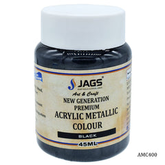 Jags Acrylic Metallic Col 45ML Black Code 510 AMC400