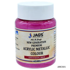 Jags Acrylic Metallic Col 45Ml Crimson Red Code 502 AMC401