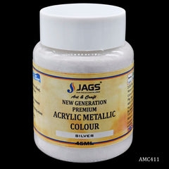 Jags Acrylic Metallic Col 45Ml Silver Code 103 AMC411