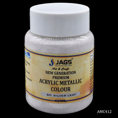 Jags Acrylic Metallic Col 45Ml Silver Leaf 225 AMC412