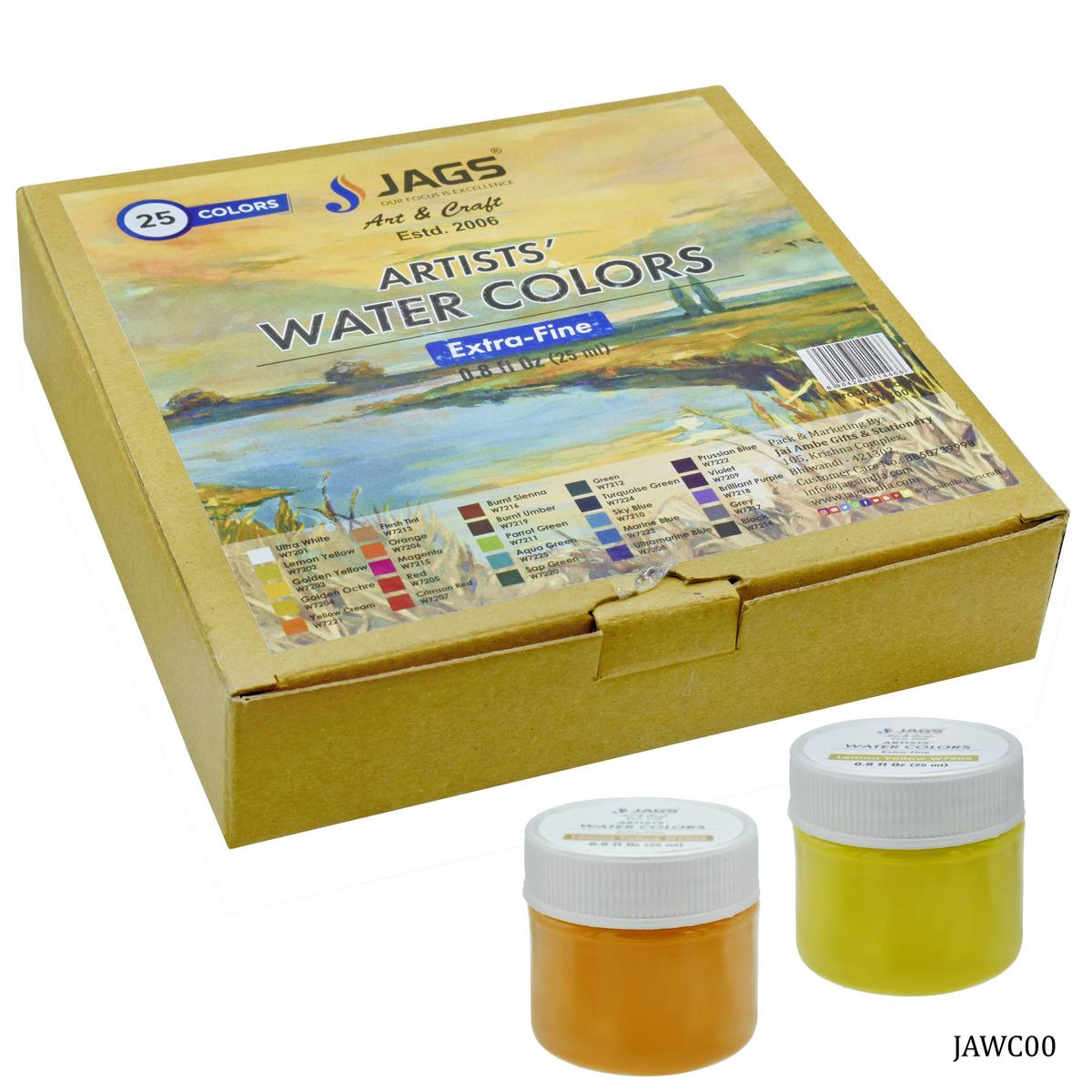 Jags Artists Water Colours 25ML 25Pcs Set JAWC00