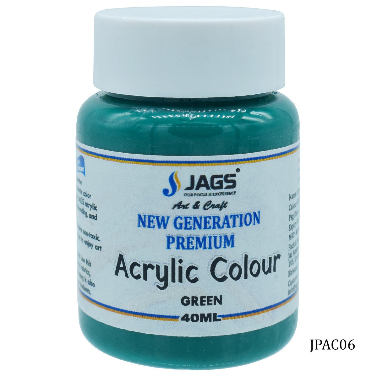 Jags Premium Acrylic Colour 45ML Green JPAC06