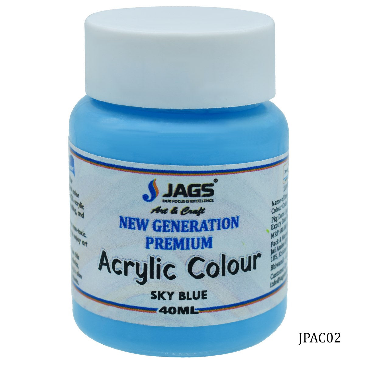 Jags Premium Acrylic Colour 45ML Sky Blue JPAC02