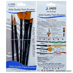 Jags Artist Brushes Synthetic Hair 5pcs Set JABS5P