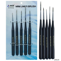 Jags Brush Mini Liner Black Handle Set Of 5 Pcs JBML00