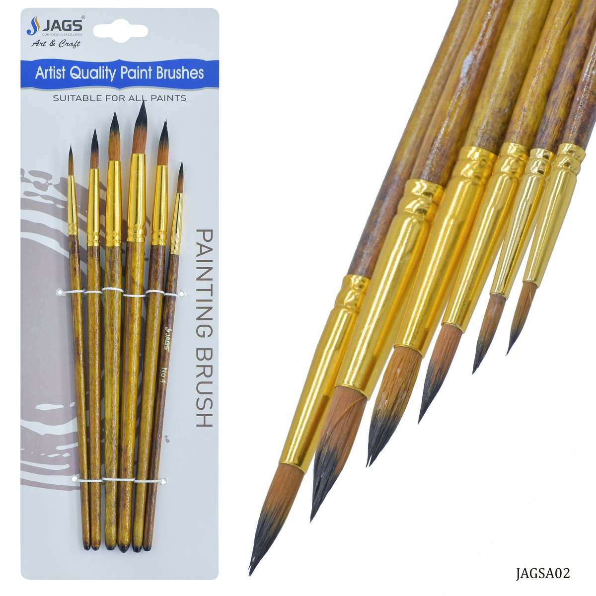 Jags Painting Brush Set Of 6Pcs JAGSA02