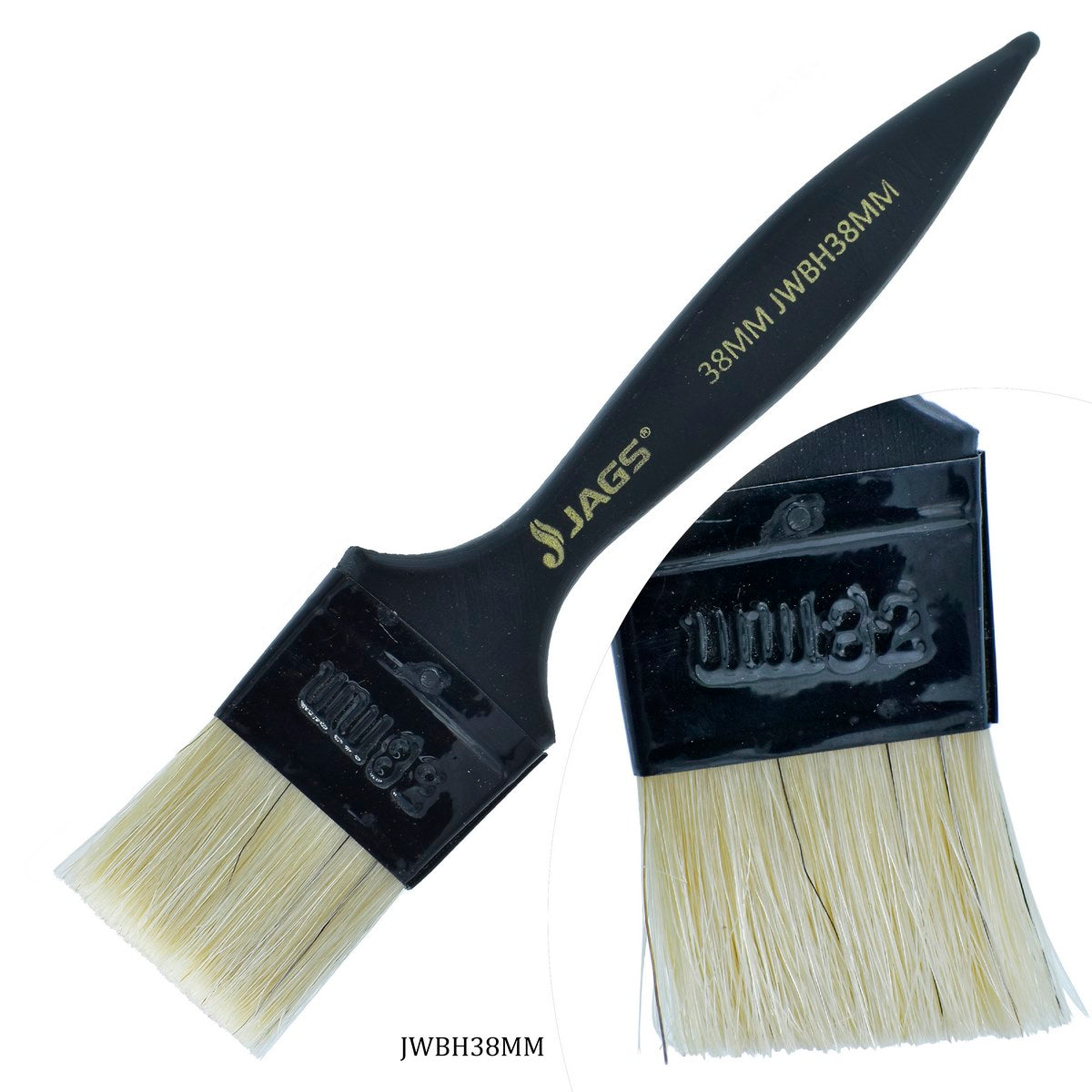 Jags Wash Brush Hog Bristle Black Handle 38MM JWBH38MM