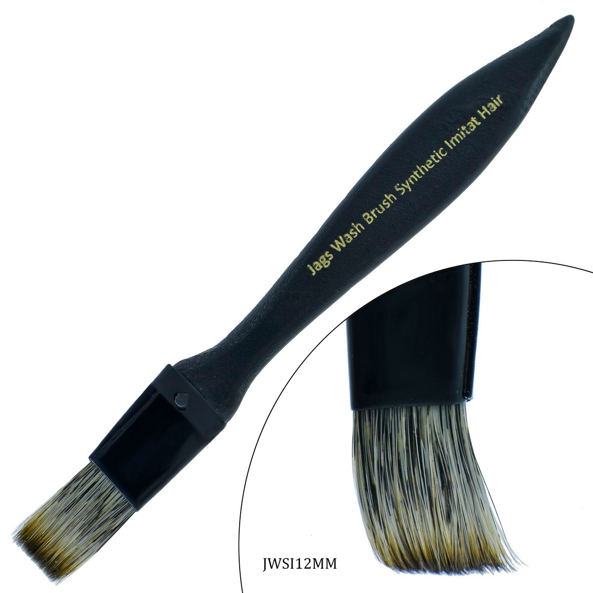 Jags Wash Brush Synthetic Imitat Hair Black Handle JWSI12MM
