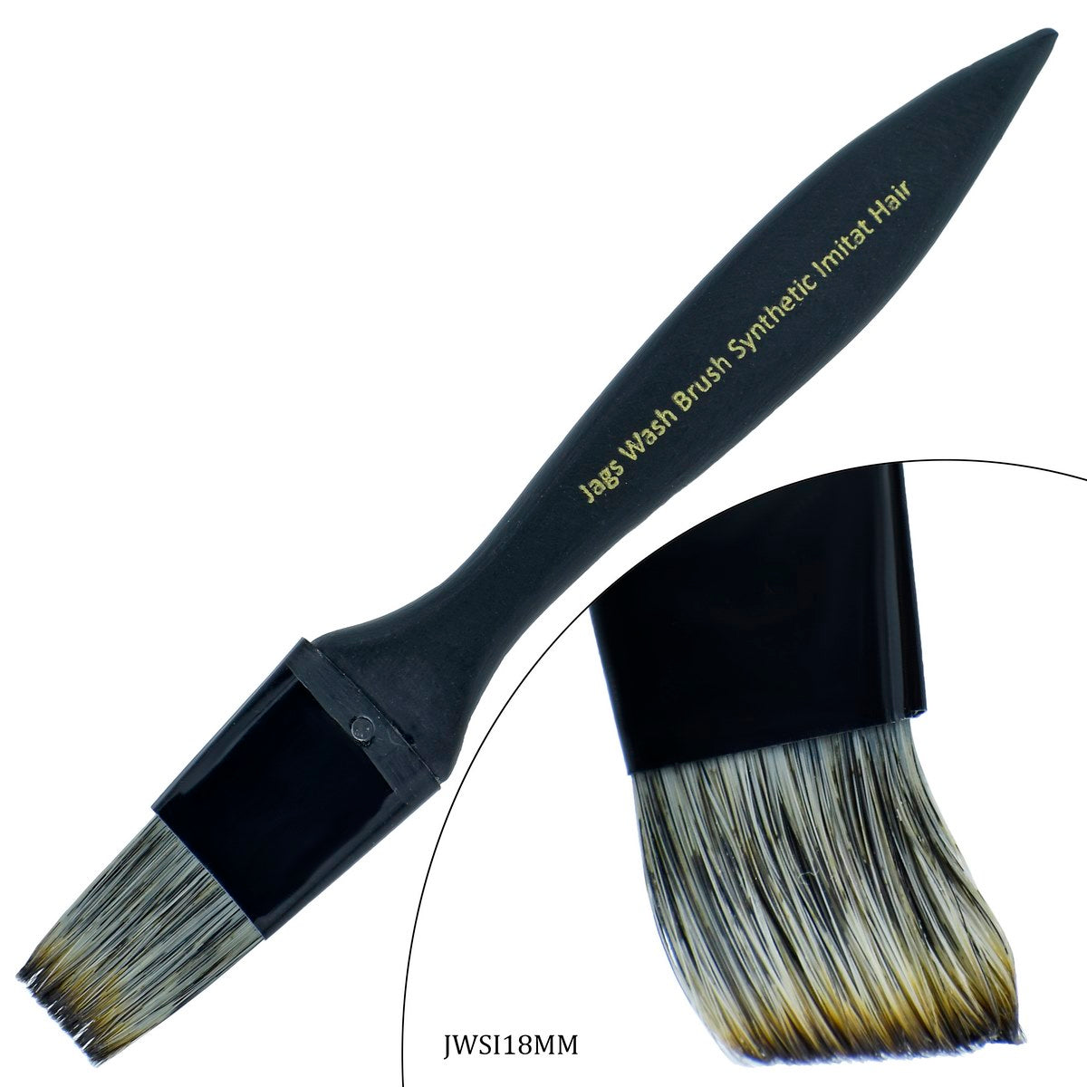 Jags Wash Brush Synthetic Imitat Hair Black Handle JWSI18MM