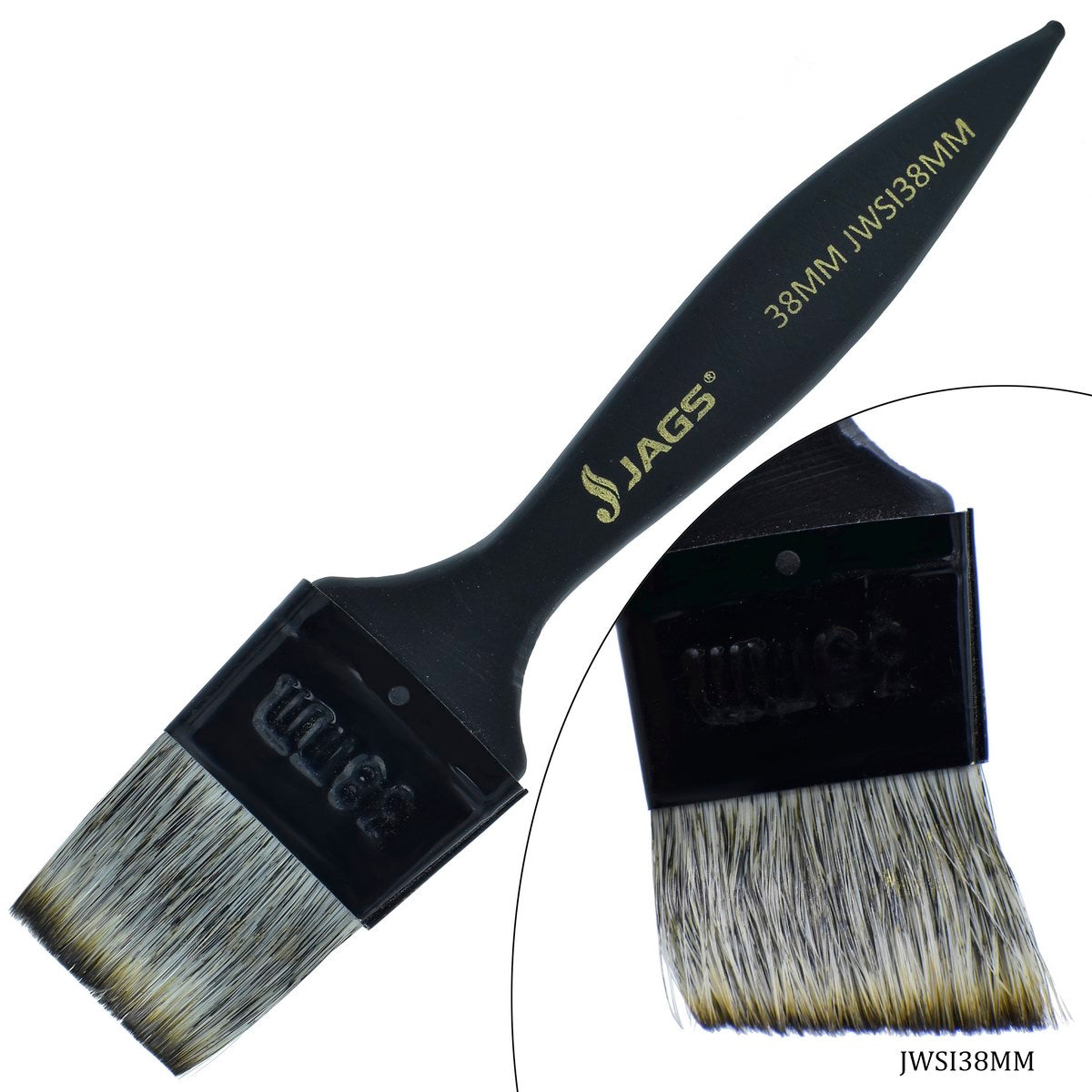 Jags Wash Brush Synthetic Imitat Hair Black Handle JWSI38MM
