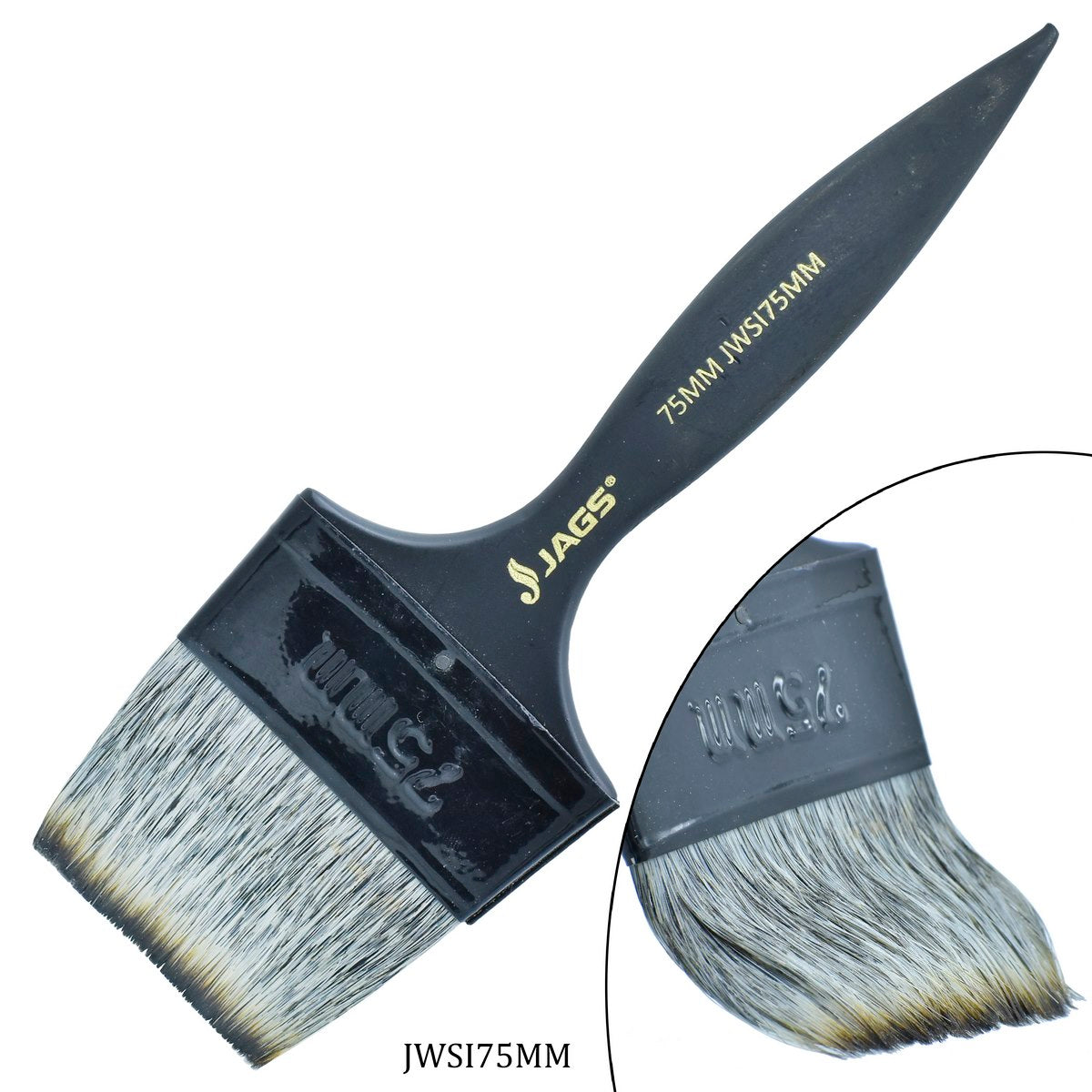 Jags Wash Brush Synthetic Imitat Hair Black Handle JWSI75MM