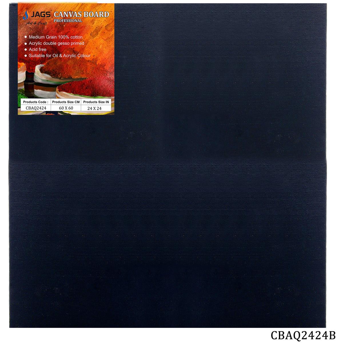 Canvas Board Artist Quality Black 24X24Inch CBAQ2424B
