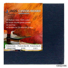 Canvas Board Artist Quality Black 3X3inch CBAQ33BK