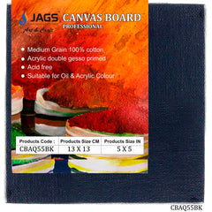 Canvas Board Artist Quality Black 5X5inch CBAQ55BK