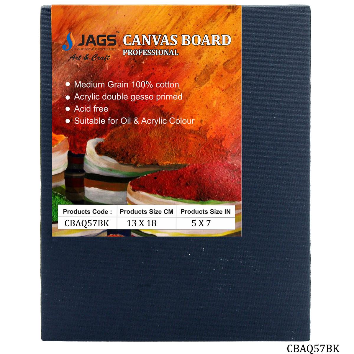 Canvas Board Artist Quality Black 5X7inch CBAQ57BK