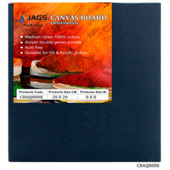 Canvas Board Artist Quality Black 8X8Inch CBAQ88BK