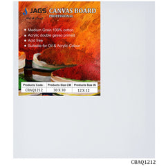 Canvas Board Artist Quality White 12X12 CBAQ1212