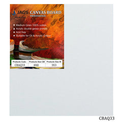 Canvas Board Artist Quality White 3X3 CBAQ33
