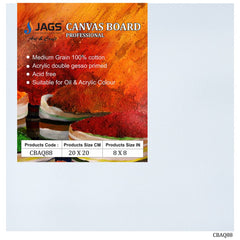 Canvas Board Artist Quality White 8X8Inch CBAQ88