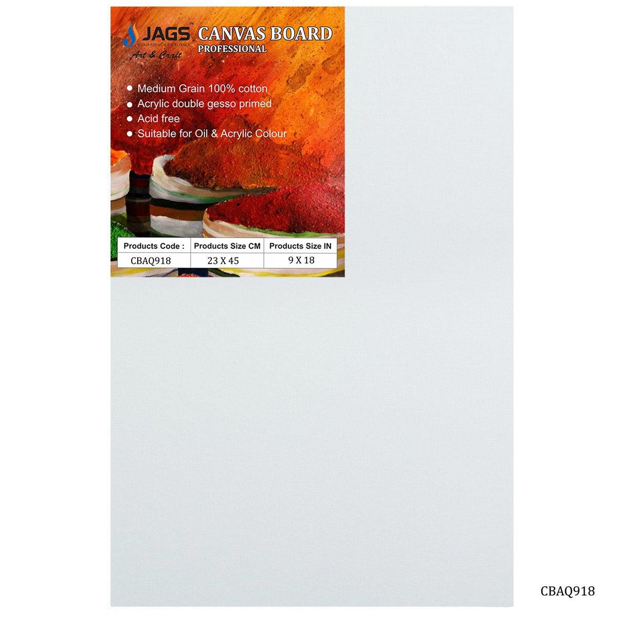 Canvas Board Artist Quality White 9X18 CBAQ918