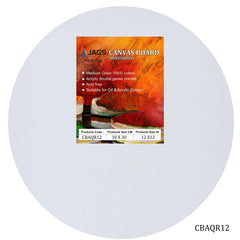 Canvas Board Round Artist Quality White 12 CBAQR12