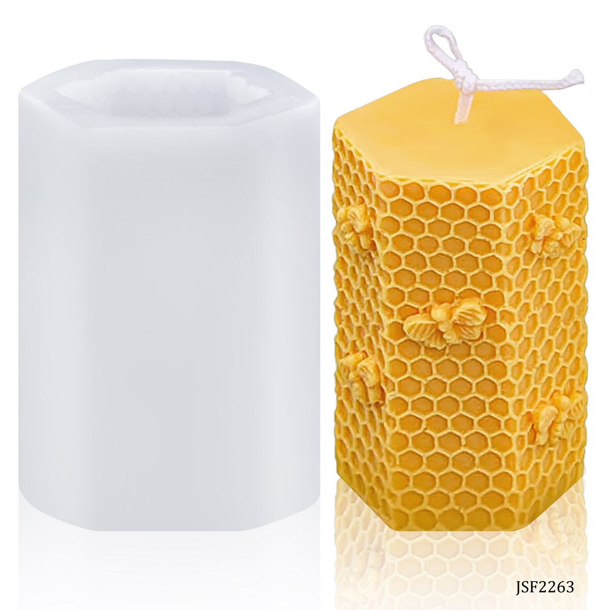 Silicone Candle Molds 3D Cylinder 9.1X6.20CM Hexagoa JSF2263