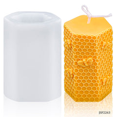 Silicone Candle Molds 3D Cylinder 9.1X6.20CM Hexagoa JSF2263