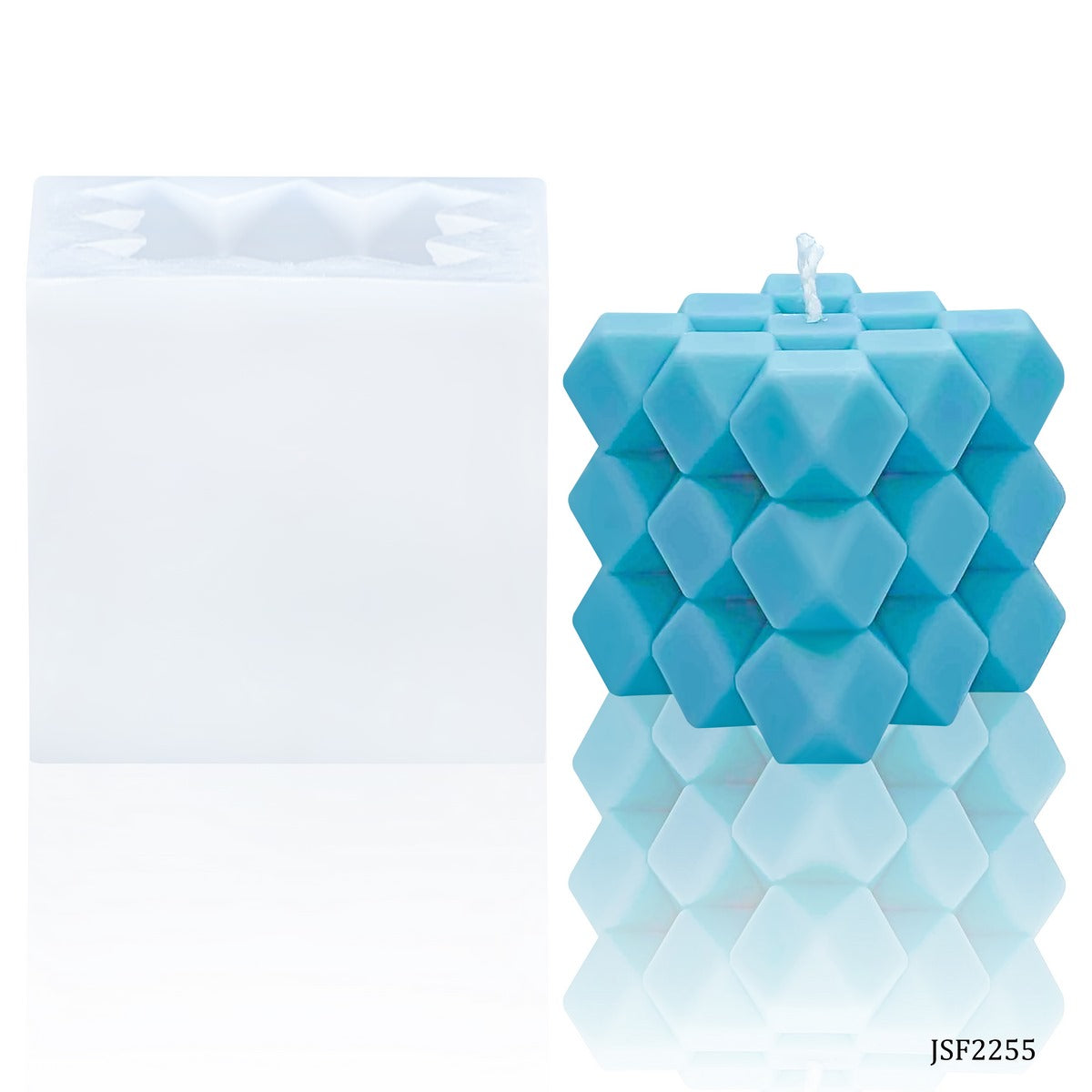 Silicone Candle Molds 3D Cylinder6.3X65.5X6.7CSquare JSF2255