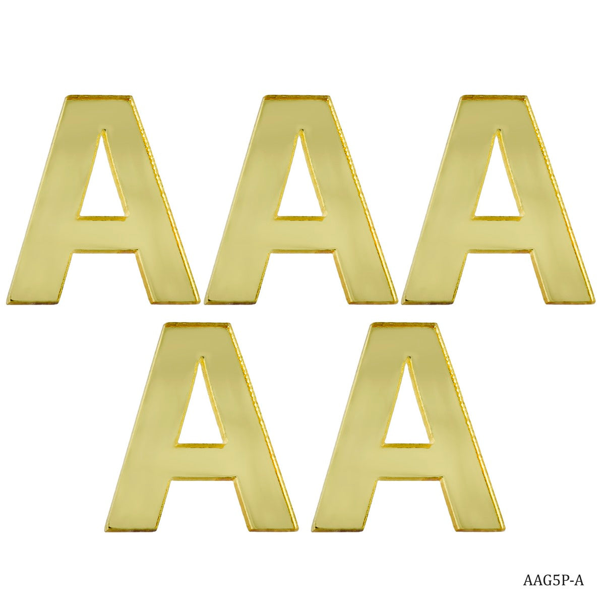 Acrylic Alphabet Gold A 5Pcs Set AAG5P-A