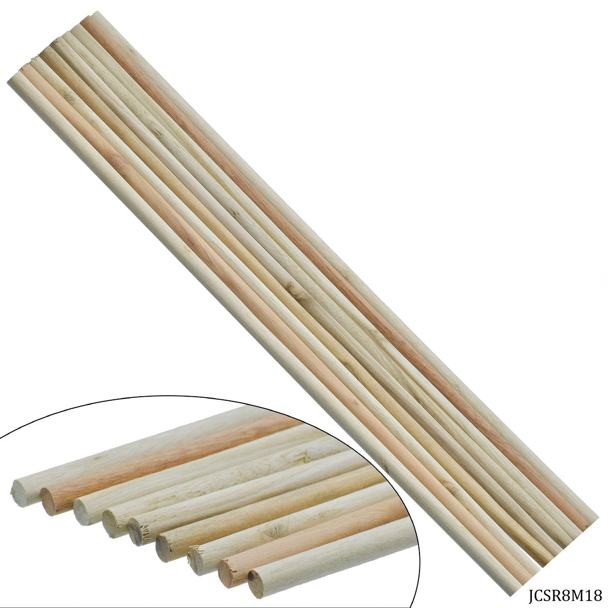 Jags Craft Stick Round 18Inch 7Pcs 8MM Thick JCSR8M18
