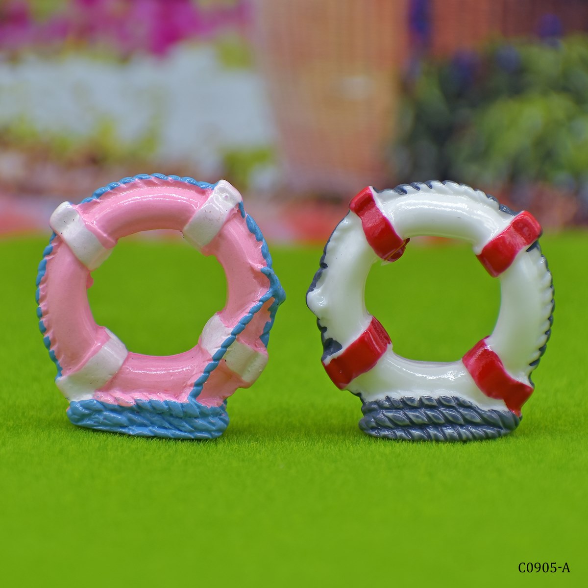 Miniature Model Boat Tyre Pink/White2Pcs (C0905-1/2) C0905-A