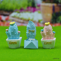 Miniature Model Cactus Tree Love 3Pcs (C0431-1/2/3) C0431-A