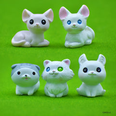 Miniature Model Cat White&Pink 5Pc (C0995-2/3/4/6/7) C0955-A