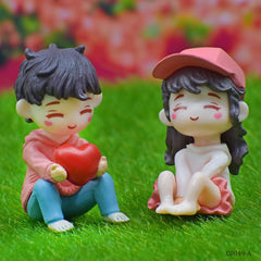 Miniature Model Couple Set Heart Red (C0049-6/7) C0049-A