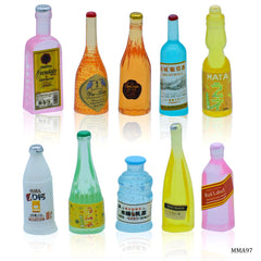 Miniature Model Drink Wine Juice Bottle Set Of 10 Pics MMA97