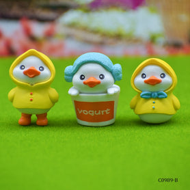 Miniature Model Duck Yellow White 3Pcs (C0989-6/7/8) C0989-B