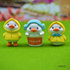 Miniature Model Duck Yellow White 3Pcs (C0989-6/7/8) C0989-B
