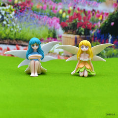 Miniature Model Fairy Shaped Garden Girl 2Pc (C0401) C0401-A