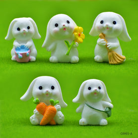 Miniature Model Holland Lop Rabbit 5Pcs (C0001) C0001-A