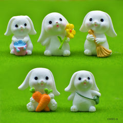 Miniature Model Holland Lop Rabbit 5Pcs (C0001) C0001-A
