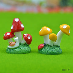 Miniature Model Mushroom 3 Plant 2Pcs (C0034-1/2) C0034-A