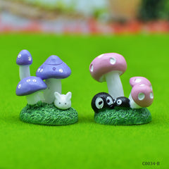 Miniature Model Mushroom 3 Plant 2Pcs (C0034-3/4) C0034-B
