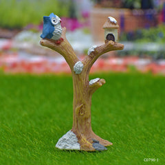 Miniature Model Owl With Tree Set (C0796-1) C0796-1